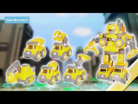 5 in 1 Take Apart Robot Construction Trucks Vehicles Toys Set