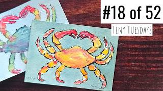 Beginner Watercolor Crab 🦀 WITHOUT Sketch | Tiny Tuesday #18