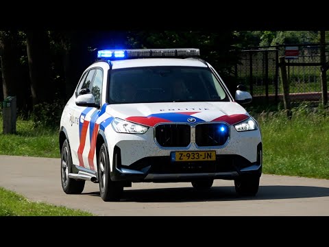 [Showtje] Politie Noodhulp BMW X1 met zwaailicht en sirene bij politiebureau Burgum