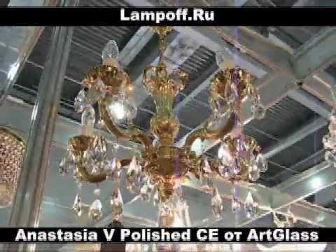 Люстра со свечами и хрусталем - Anastasia V Polished CE от ArtGlass
