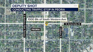 Suspect shoots Peoria County sheriff's deputy during traffic stop, police say