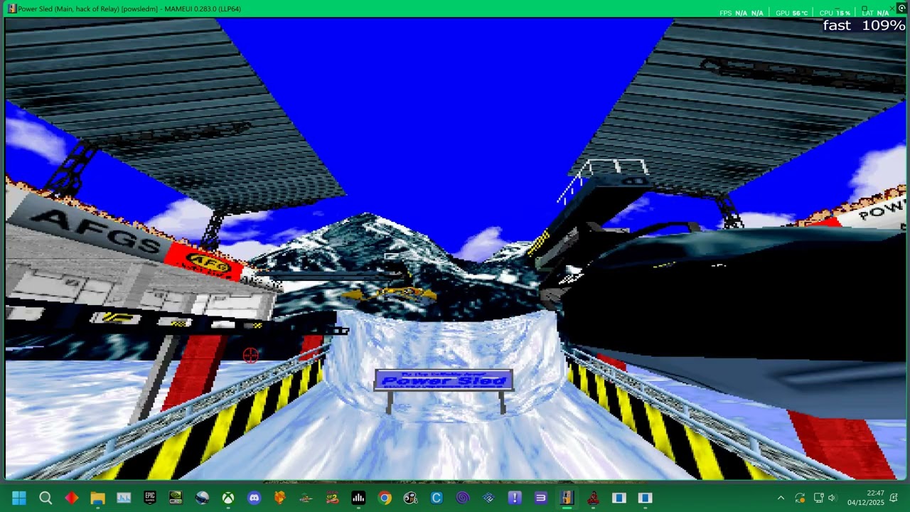 MAME 283 = SEGA AM2 = POWER SLED MOTION RIDE - TEST - 2025 UK ARCADES