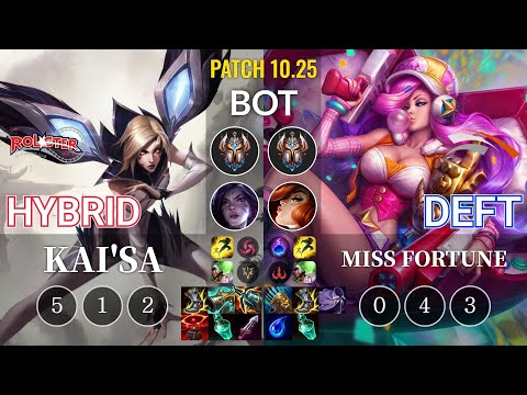 KT HyBriD Kai'Sa vs HLE Deft Miss Fortune Bot - KR Patch 10.25