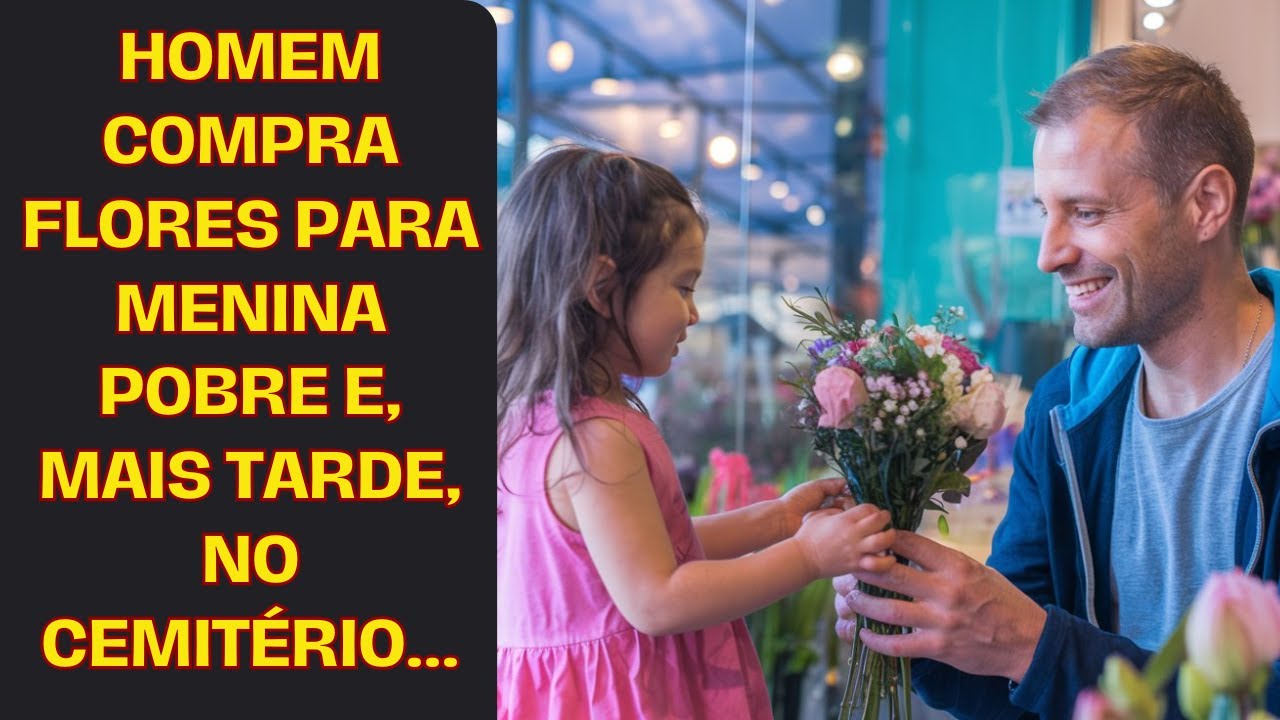 Homem compra flores para menina pobre e, mais tarde, no cemitério, o que ele viu foi inacreditável..