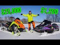 Cheap Vs Expensive Snowmobile Ditch Riding