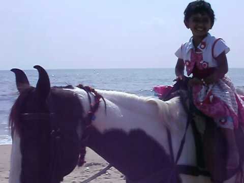 Vidula on horse at marina beach