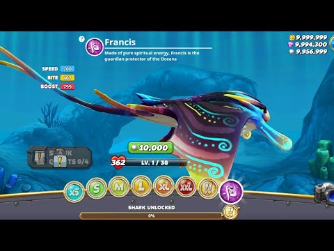 Hungry Shark World All Sharks Unlocked!!! XXL, Apex, Shrkjira