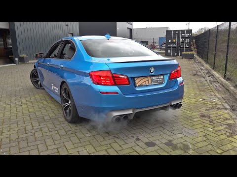 Modified BMW M5 F10 with Akrapovic exhaust! COLD Engine Start, LOUD Revs, Accelerations!
