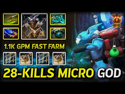 Insane Micro GOD MID Meepo With 28-Kills With 1.1K GPM | 100% Destroys All | 7.39d DotA 2