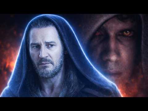Qui-Gon Watches Anakin Fall to the Dark Side