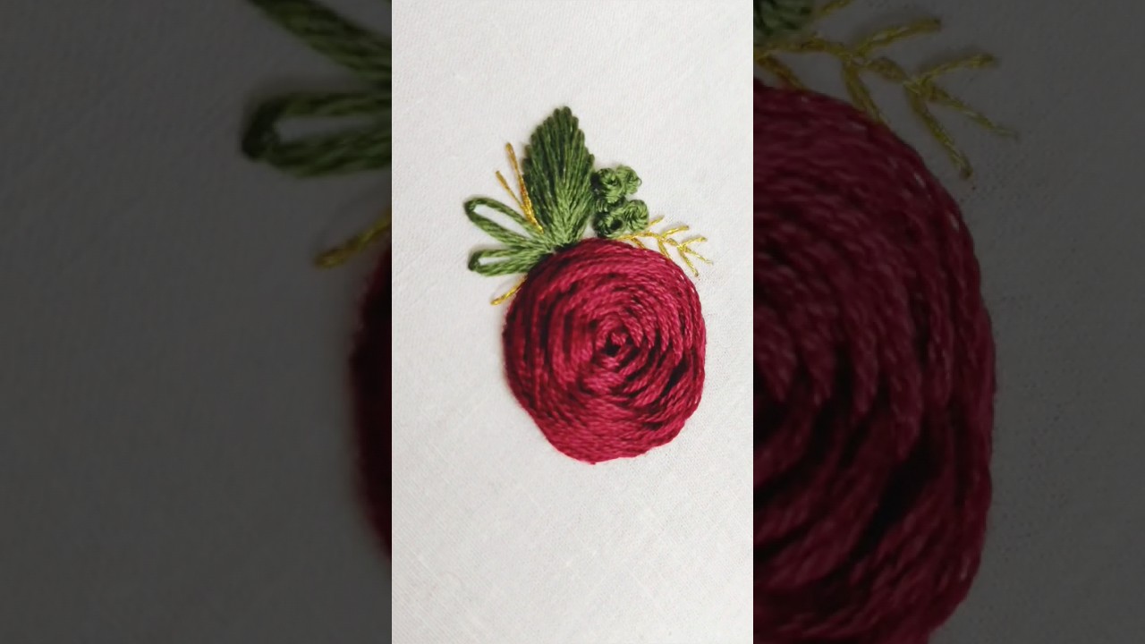 Woven wheel Rose | Spider Web Stitch | Full Video On Channel #embroidery #art #embroiderydesign