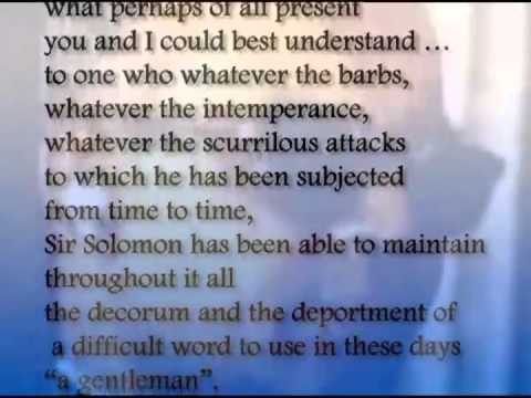 Parlamentarische Persönlichkeiten – Sir Solomon Hochoy