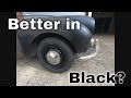 How to paint a wheel - Painting the Morris wheel black