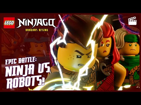 Ninja vs Robots in an Epic BATTLE ⚡🤖💥 | Season 3 | Episode Clip | LEGO NINJAGO: Dragons Rising