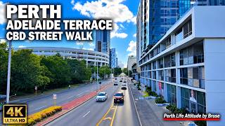 Perth Adelaide Terrace Walk 2026 — Hotels, Apartments & CBD Street Views (4K)