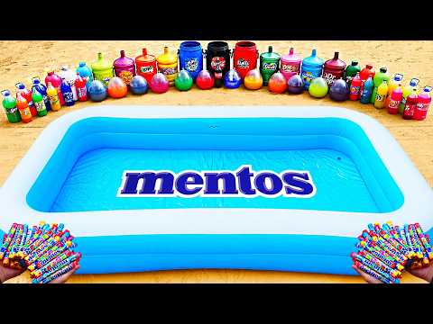 Water Slide Experiment: Giant Pool with Toothpaste Eruption, Giant Cola, Sprite Fanta and Mentos