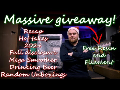Resin and Filament giveaway (until 7th Jan.) Random unboxing, mega smoother, hot takes and beer!