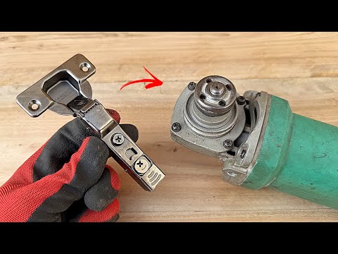 Warum hat das noch niemand ausprobiert? Hydraulisches Scharnier in Winkelschleifer einbauen!