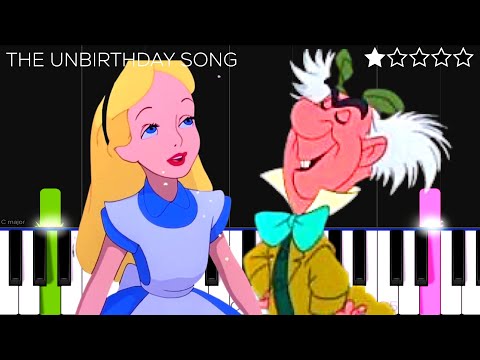 The Unbirthday Song - Alice in Wonderland | EASY Piano Tutorial 