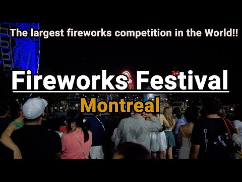 International Fireworks Competition in Montreal:  Night 1 (with Caption)