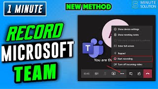 How to record microsoft teams meeting in laptop/PC 2024