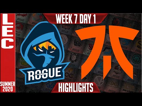RGE vs FNC Highlights | LEC Summer 2020 W7D1 | Rogue vs Fnatic