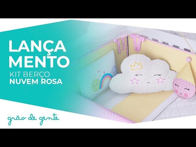 Kit Berço Nuvem Rosa - Grão de Gente