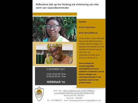 Webinar 16 Reflectieve kijk op het Verdrag tot eliminering van elke vorm van rassendiscriminatie