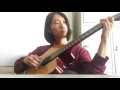 Playing guitar