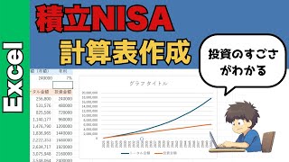 【EXCEL（エクセル）】簡単に積み立てNISA計算表を作成する方法！複利の計算が一瞬で出来る