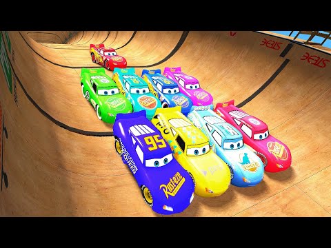 Rayo Lightning McQueens Cars Highest Ramp Jump Testing Ep. 1 - GTA 4 mod - Car Game