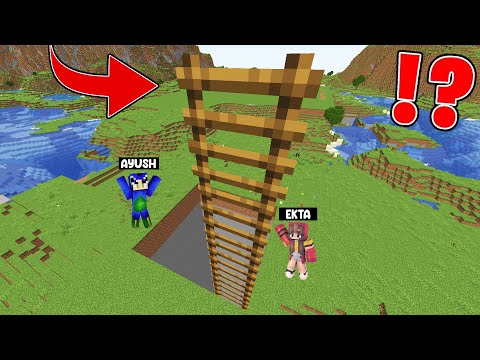 Ayush and Ekta Found NEW BIGGEST LADDER in MINECRAFT 😱