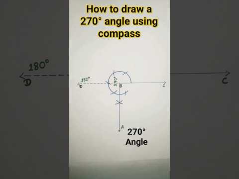 how to draw a 270&deg; degree angle using compass#easy#viral#geometric#construction#drawing#math tricks