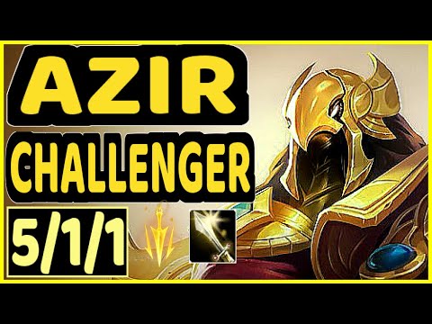 SKT T1 FAKER (AZIR) vs YASUO - 5/1/1 KDA MID CHALLENGER GAMEPLAY - KR