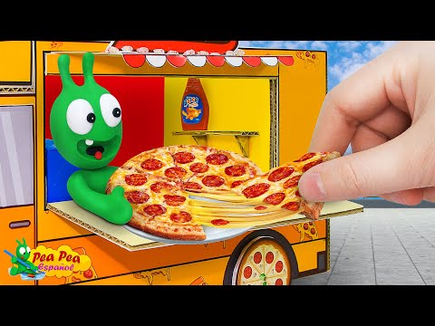 Pea Pea Juega a Vender Comida en el Camión de Comida 🍕 Pea Pea Español