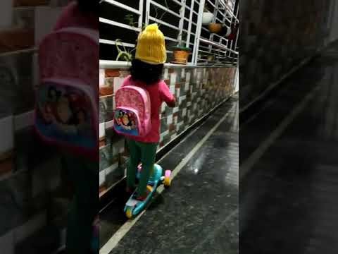 Snigdha Toddler Scooter🛴 How she drive quickly | Best kick scooter for Kids |4 years baby scooter