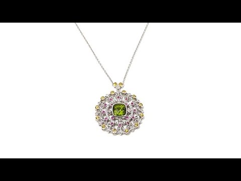 Colleen Lopez Peridot and Gemstone Drop Necklace