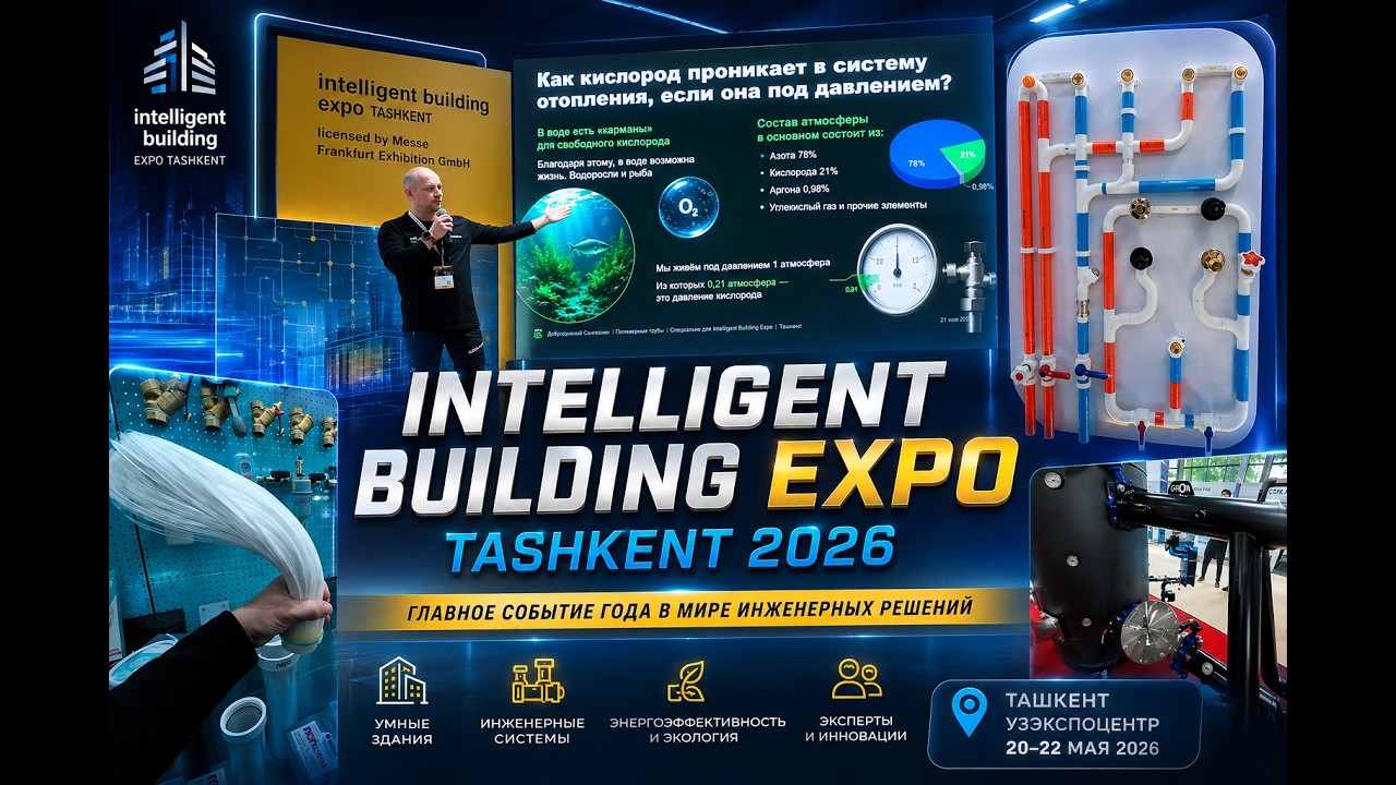 Кадр из видеозаписи выставки Intelligent Building Expo Tashkent 2026