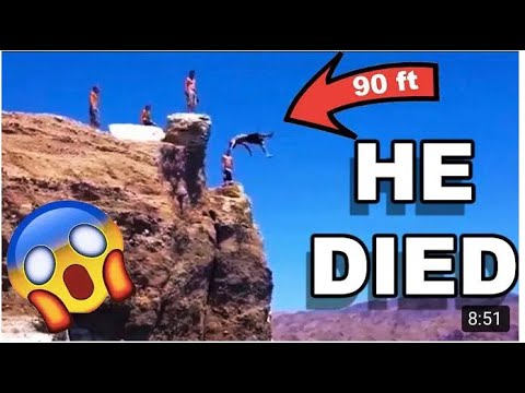 MAN  falls off a cliff (DIES)