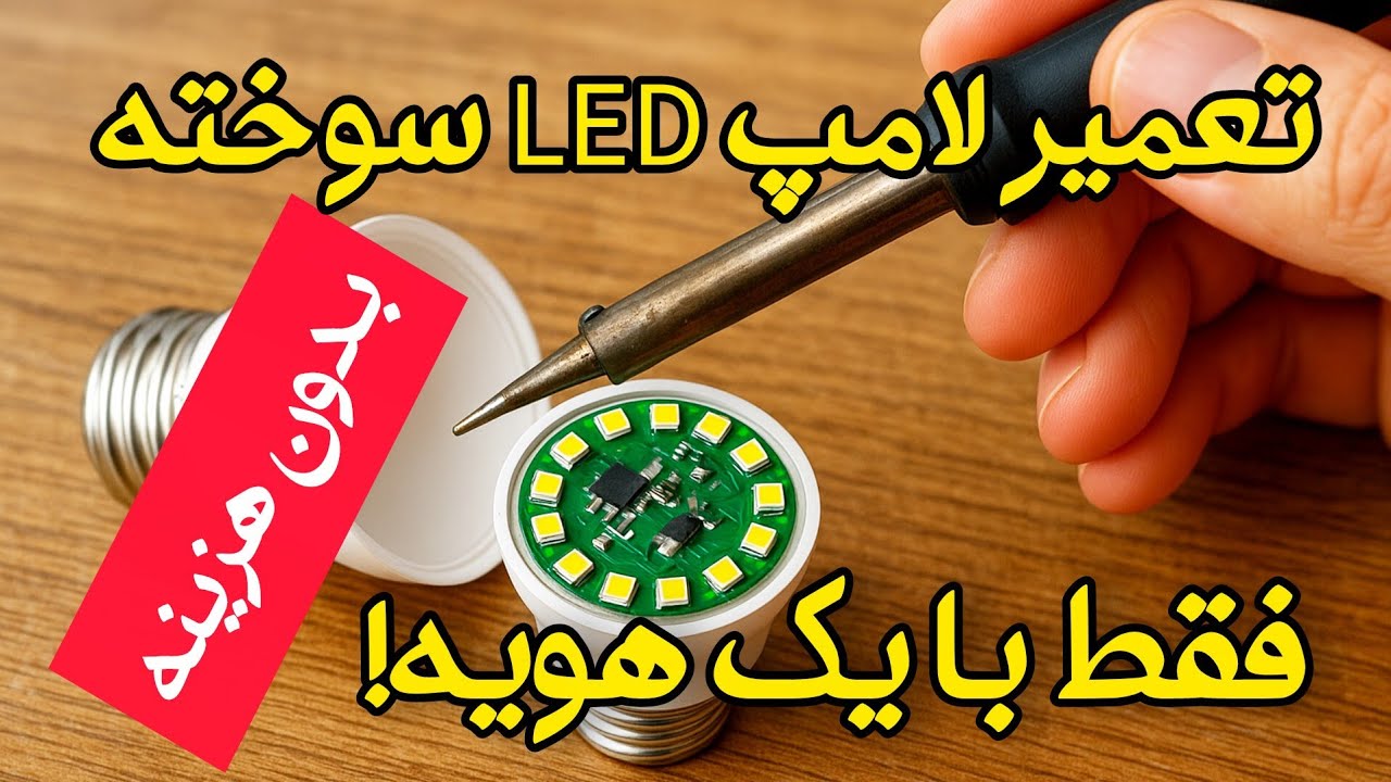آموزش تعمیر لامپ ال ای دی (LED) در خانه !بدون هزینه خرید مجدد لامپ