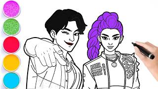 How to Draw Rumi and Jinu 🎨 || K-Pop Demon Hunters Tutorial for Kids