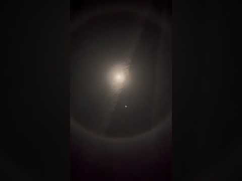 You can see the ring around the moon in this video