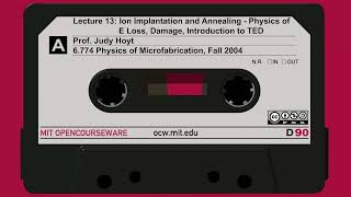 13. Ion Implantation and Annealing - Physics of E Loss, Damage, Introduction to TED