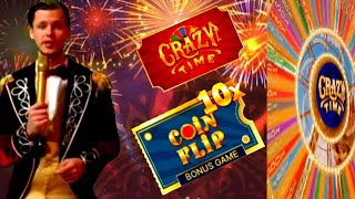 Crazy time big win today !! New Episode of crazy time Big Win !! All Bonus 🤩