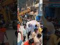 2000 Kgs Laddu Lift With Crane At Khairatabad Bada Ganesh Khairatabadganesh2023 Youtubeshorts