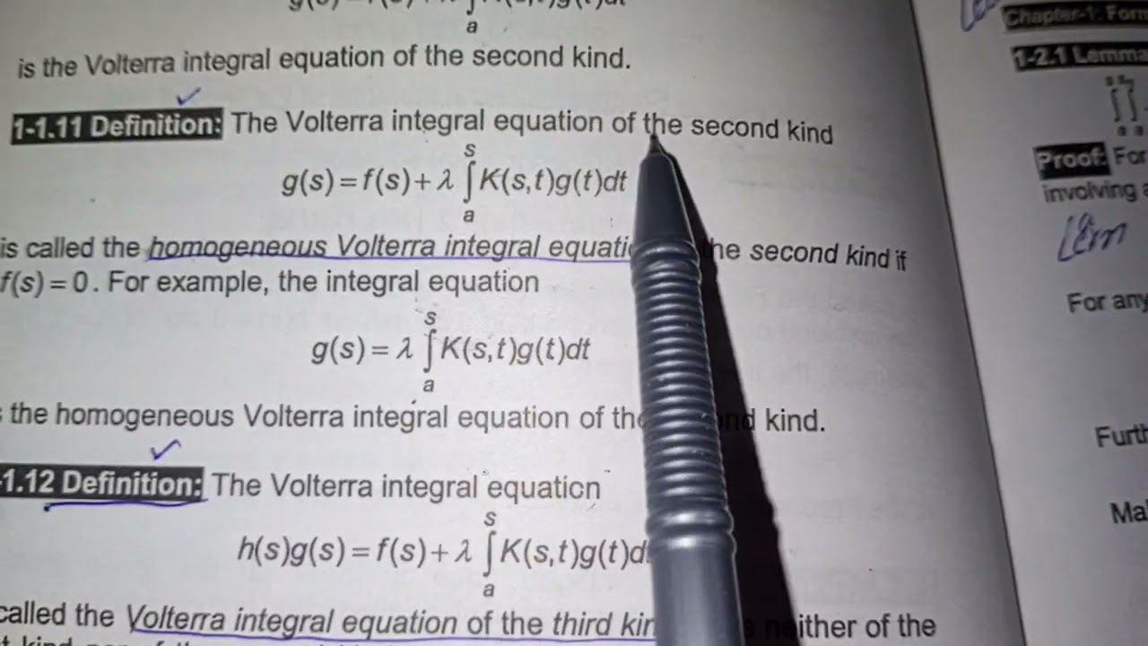 lecture no 2 part no 4 integral equation topic:definition  homogenous volterra integral equation