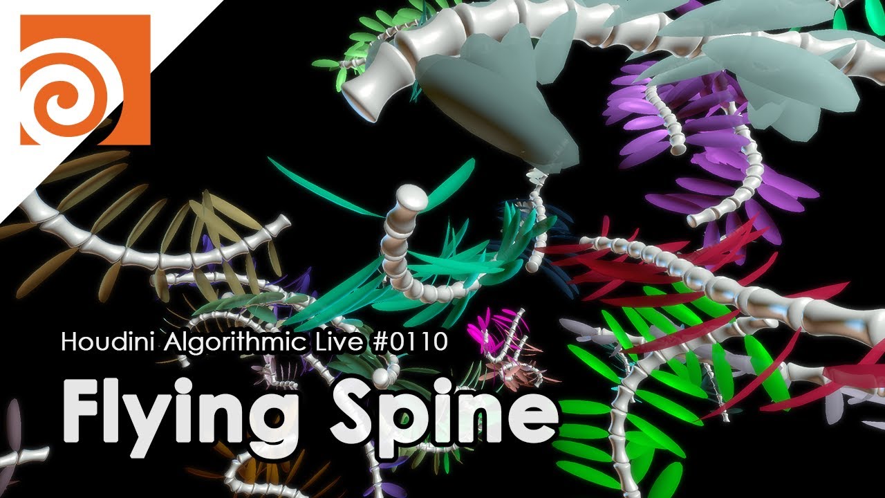 Houdini Algorithmic Live #110 - Flying Spine