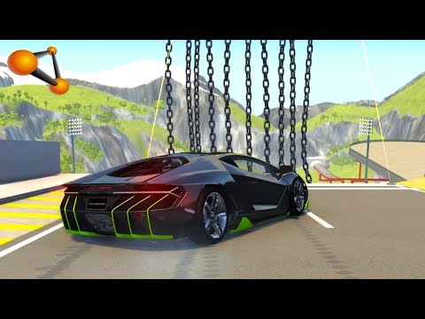 BeamNG.drive - Vertical Giant Chain High Speed Car Jump