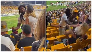 Pittsburgh Steelers Fan Fight Woman Punches Man In Stands vs Detroit Lions Game (Best Of Fan Fights)