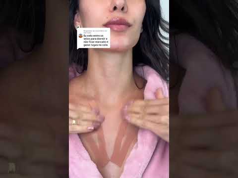 Como tirar rugas do colo com kinesio tape #coreanas #cuidadoscomapele #skincare #bigodechines #rugas